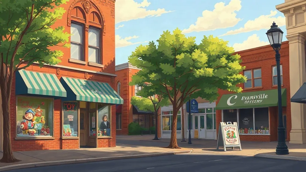 Illustration for the Evansville toy shop guide
